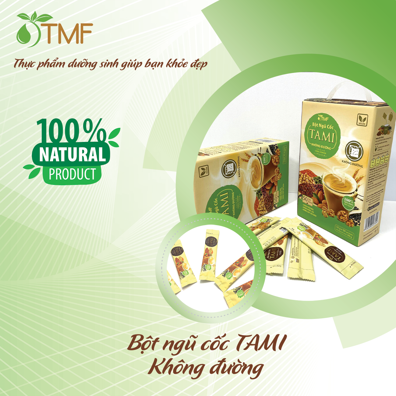 Bột ngũ cốc Tami không đường 900g